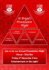 Presentation Night 6th December